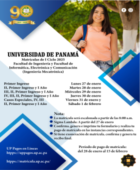 Matricula Facultad de ingeniería e informática, electrónica y comunicación